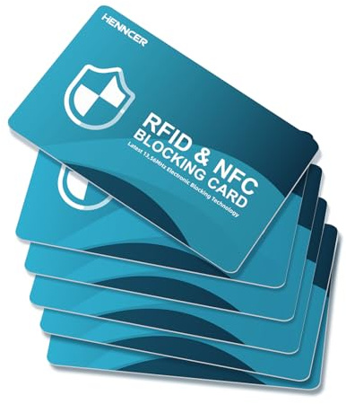 NEW RFID Blocking Card, 6 Pack Fuss Protection for Entire Wallet Shield, Credit Card Protector NFC Bank Debit Blocker, Identity Theft Prevention for Passport Travel Security (6) (6, Blue)