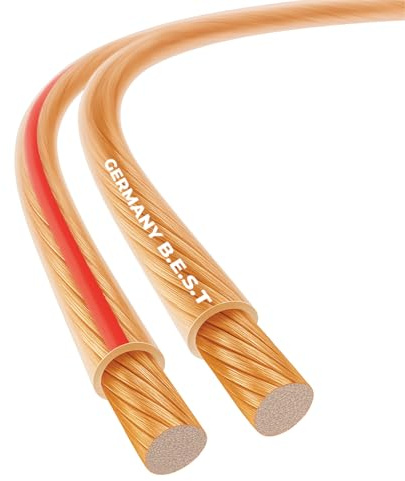 Germany B.e.s.t 50m Lautsprecherkabel 2x2,5mm² für Lautsprecher & Heimkinosysteme, HiFi Kabel Boxenkabel CCA - Kupfer Aluminium