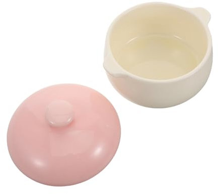 Zerodeko Tazón De Sopa De Cerámica Para Cocinar y Servir Con Tapa y Asas Para Facilitar Su Uso