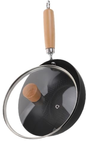 TOPBATHY Wok Cinese in Ferro Nero con Coperchio, Design Giapponese