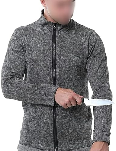BLUEZY Gilet Anti-Coltello Nascosto, Abbigliamento Antitaglio di Livello 5, Camicia Resistente al Taglio, Gilet Anti-Coltello di Protezione di Sicurezza Leggero Tattico Unisex, Leggero L