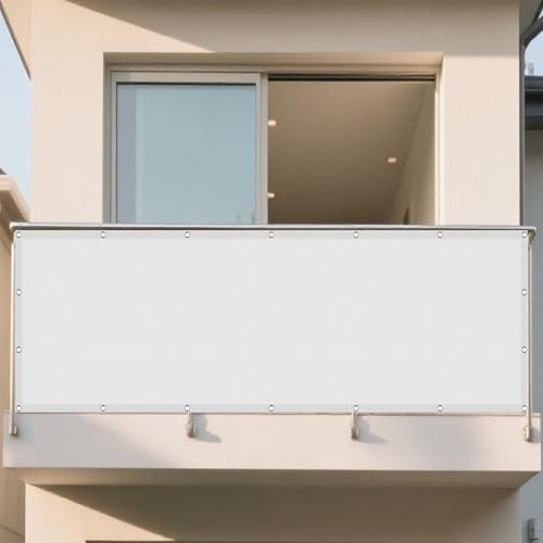 Tenda da Sole Rettangolare 150 x 200 cm 98% Protection Contre Les Rayons UV Telo Ombreggiante Occhiellato Antipolvere Protezione Antivento per Recinzione Giardino Terrazzo, Bianco