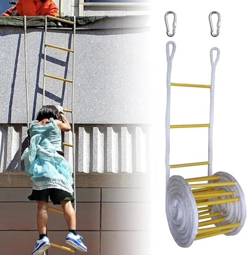 Strickleiter, Not-Feuerleiter, Fensterleiter, Feuerleiter, mit Haken/20M/6