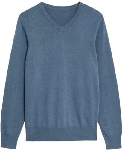 MATINEE S-4XL Mens Fine Knitted Luxury Supersoft Cashmere-Like Crew Neck/V Neck/Zip Neck Sweaters, Fine 12 Gauge Knit Structure