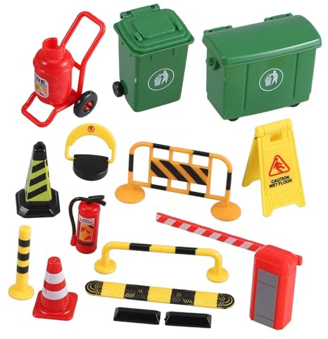 Modèle Miniature de Barrières Routières , 1 Set en Plastique | Modèle Léger pour Apprendre le Code Routier, Jouet pour Garçon et Filles, Usage Scolaire et Jeu D’exploration