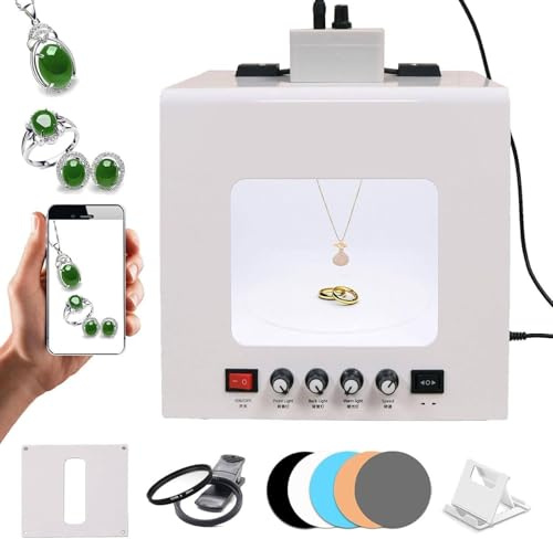 Jewelry Photography Light Box Tent, Mini Softbox Studio with Magnetic Bracket, Black & White Background for Jewelry & Small Items, TB200