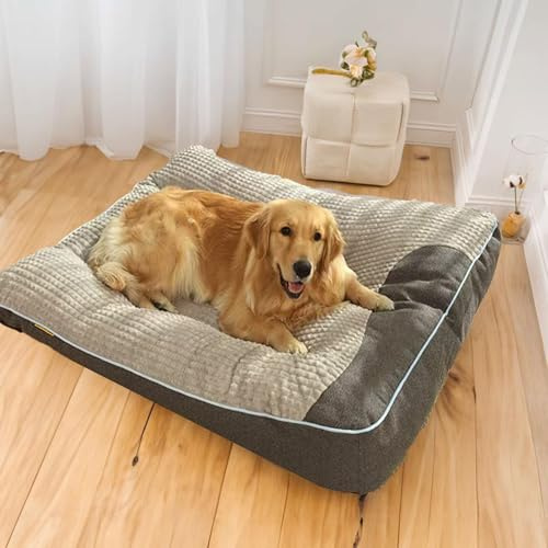 XIEMINLE Orthopädisches Hundekissen Hundematte Hundebett Hundematratze | 80x64x18cm, Kuschelig rutschfest Waschbares Haustier Hundebett für Grosse Hunde Weiches Bett Beruhigende Hund Angst Kissen