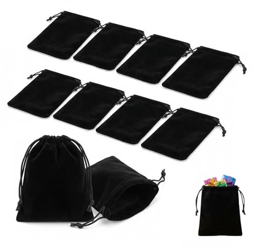 Ztolbriy 10 Stück Beutel mit Zugband – Mikrofaser Samtsäckchen Klein, für Hochzeiten, Partys, Geschenke und Ringe