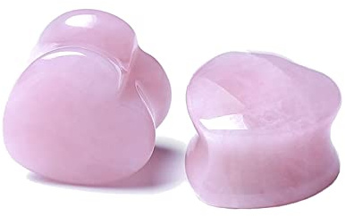 Hoisy 2 st örontunnel, öronexpander 6 mm (2G), rosa hjärtsten, sten, rosa, 6mm, Sten, Ingen ädelsten