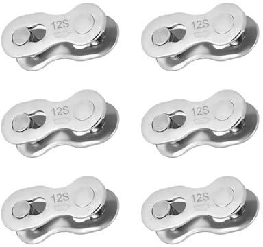 6 Paires Attache Rapide pour Chaîne de Vélo 12 Vitesses, Maillons Acier Haute Résistance, Facile à Retirer pour Réparation, Compatible Vélo Route et VTT