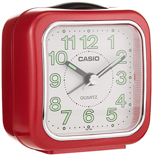 Casio 10102 TQ-142-4D - Reloj Despertador analógico Rosa