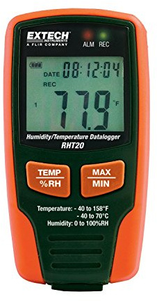 Extech RHT20 Humidity and Temperature Datalogger - 16,000 Reading Memory, Dew Point, Time/Date Stamp, USB Data Download, Compact Indoor Air Quality Monitor