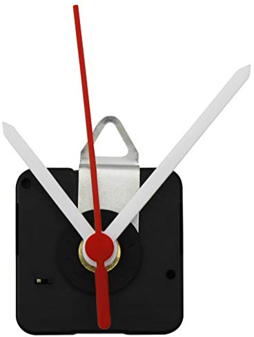 McPower Quarzuhrwerk | CQ-5001 | Lautlos & Schleichend, Inkl. Kunststoff-Zeigersatz, Uhrwerk für Wanduhr & DIY-Uhren, 55x55x15 mm Metallaufhänger, Schwarz