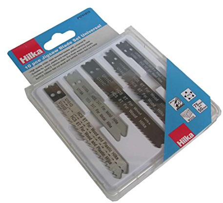 Hilka Tools 69741810 Coffret 10 lames universelles de scie sauteuse Argenté et bleu