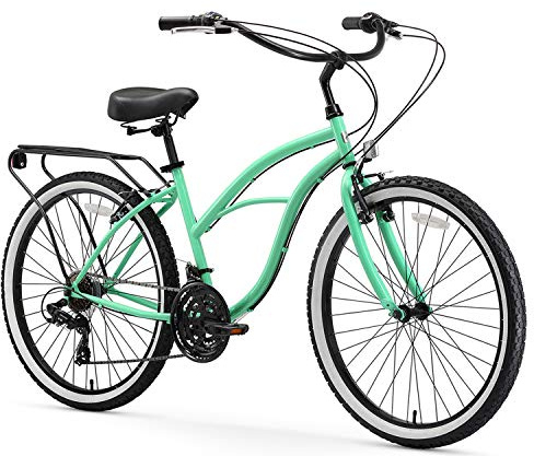 sixthreezero Around The Block Women's Beach Cruiser Bike, Hybrid Bicycle with Rear Rack