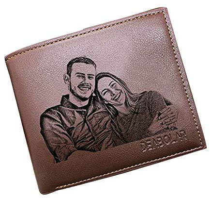 ASD Jewerly Personalisierte Herren Geldbörsen Benutzerdefinierte Foto-Geldbörsen Mannes schicke Leder Brieftasche ID Kreditkarte Foto Halter