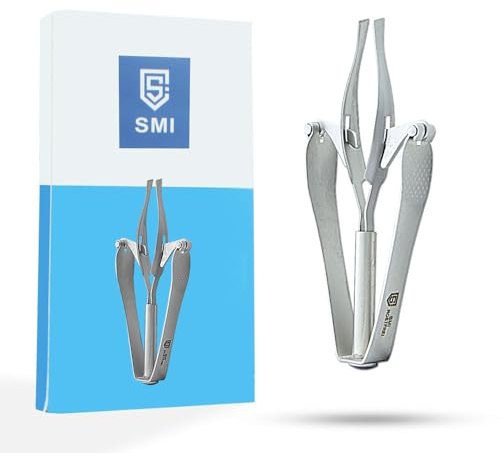 SMI Augenbrauenpinzette 10 cm Automatisch - Profi Zupfpinzette mit schräger Spitze, Edelstahl Haarpinzette für augenbrauen zupfen, Haarentfernung Pinzette für Damen - Präzisionspinzette