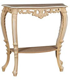 Biscottini Console barocco 90x87x33 cm Made in Italy | Consolle ingresso barocco | Consolle ingresso artigianale | Mobile ingresso finitura grezza