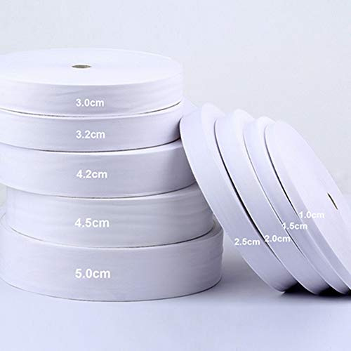 Egurs 100 Meter/roll Baumwollband Baumwollkordel Schrägband Dekoband Kein Fischgrätenmuster 100% Baumwoll Gurtband Baumwollgewebe Weiß 2cm
