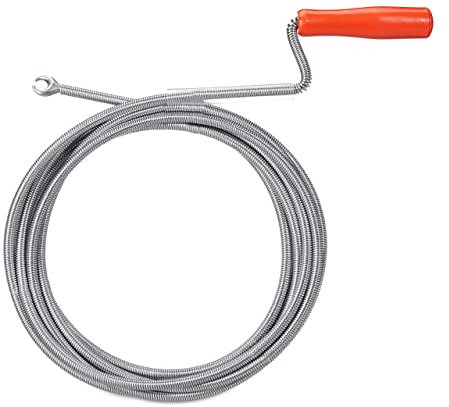 Relaxdays Sturatubi con Gancio, Sonda Pulizia Tubi di Scarico Manuale, WC, Doccia, Lavandini, Lavabo, 9mm x 5m, argento