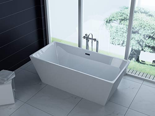 Luxus freistehende Badewanne 170cm Designer Acrylwanne Wanne + Ablauf Überlauf inkl. Spedition