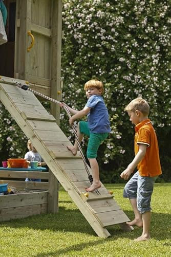 Gartenwelt Riegelsberger Rampa con cuerda de escalada para torres de juego y casas de zancos para altura de pedestal 150 cm alerce natural