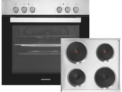 Respekta conjunto de cocina empotrada/Horno de 62 l/cocina con 2 placas de cocción con superficie de acero inoxidable/Clase de eficiencia energética A / HS1000-33/2 piezas