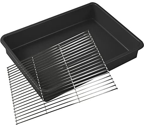Large Black Rectangle Oven or BBQ Grill Rack Soaking & Cleaning Tray
