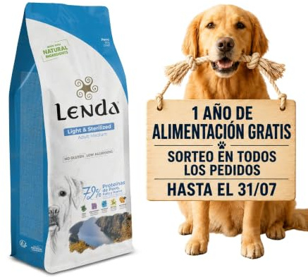 Lenda Light 12 kg - Pienso para Perros Adultos con Sobrepeso o Tendencia a Engordar - Comida para Perro Baja En Calorías - Ideal para Perros Esterilizados - con Condroprotectores y Probioticos