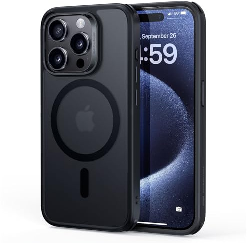 ESR for iPhone 15 Pro Case for MagSafe, Anti-Yellowing, Frosted Black | Ultra Slim, 3X Military-Grade Drop Protection, Magnetic Phone Case, Impact Absorbing, Resists Scratches