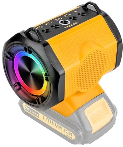 Haut-Parleur Portable sans Fil pour Batterie Dewalt 18v 54v, Petit Haut-Parleur sans Fil pour Les Chantiers, la Maison et Les fêtes (Batterie Non Incluse)