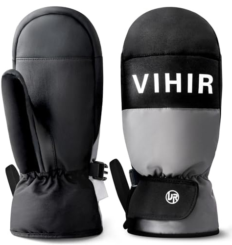 Vihir Guanti da Sci Impermeabili, Guanti Invernali per Uomo Donna Touchscreen 3M Thinsulate, Guanti da Snowboard Caldi Antiscivolo per Sci, Snowboard, Ciclismo, Arrampicata