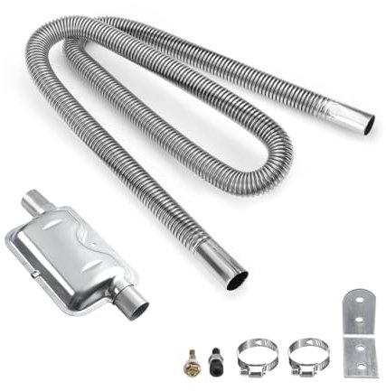 JNNJ Kit de Silencieux pour Chauffage de Parking, Silencieux D'échappement En Acier Inoxydable Avec Tuyau, Universel Silencieux de Chauffage Air Diesel pour Générateur de Couran de Automobile