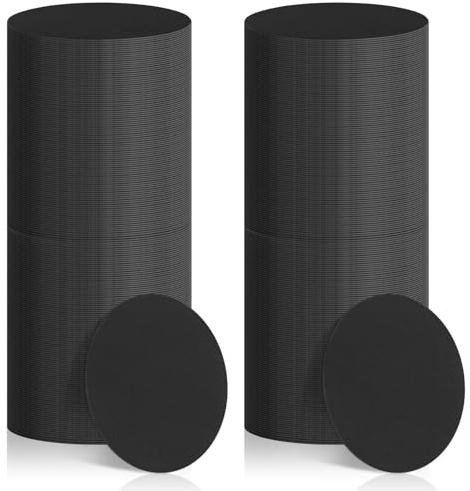 TaoBary 400 Pcs Disposable Paper Coasters Bulk 1MM, 4 Inch Round Cardboard Coasters Blank for Bar Drinks DIY Crafts Arts Wedding (Black)