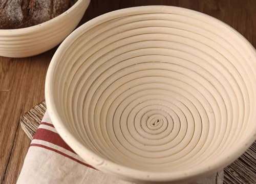 Bread Proofing Basket Large Banneton Bread Proofing Basket, Round Bread Lame with Dough Scraper and Linen Liner Cloth for Professional Home Bakers for Home Sourdough Bakers Baking (Size : Round 20cm
