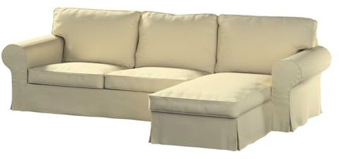 dekoria Ersatz für Bezug für Ektorp 2-Sitzer Sofa mit Recamiere Sofahusse passend für Modell Ektorp Ecru