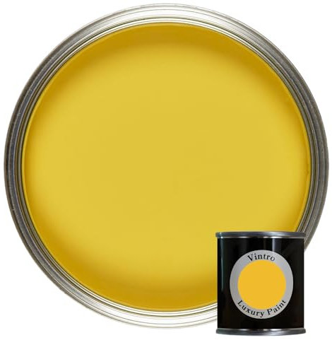 Vintro Paint | Luxury Matt Emulsion | Smooth Chalky Finish | Multi Surface Paint | for Walls, Ceilings, Wood and Metal | 125ml (Yellow - Sunflower)