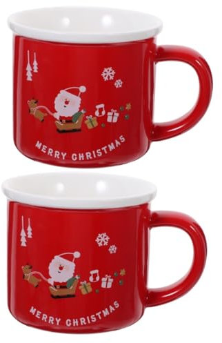 PRETYZOOM 2st Weihnachtstasse Urlaub Kaffeetassen Weihnachtsschokoladenbecher Weihnachtsmilchbecher Große Tassen Weihnachtsmann-becher Kaffeetassen Süß Weihnachtsbecher Masse Keramik