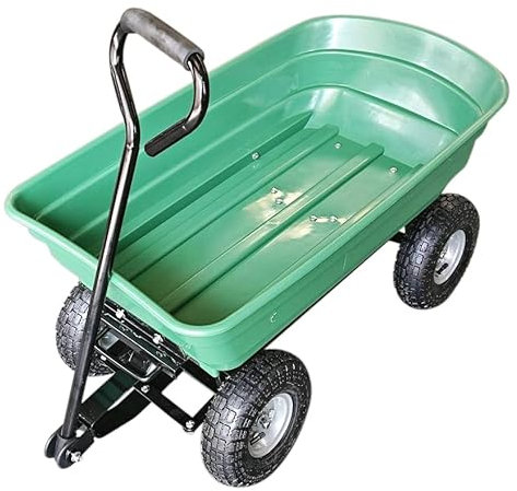 75L Lightweight Rolling Portable Garden Yard Push Dump Cart Beach Wagon Trolley Wheel Barrow