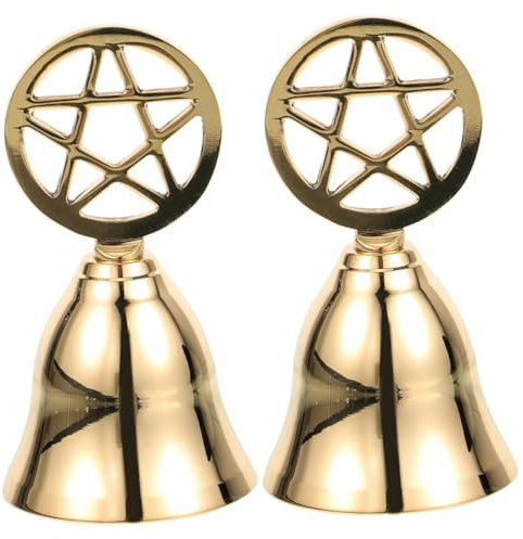 Cabilock 2pezzi Campanella Pentagramma Per Ristorante e Cerimonie Campanello Da Servizio Vintage Per Meditazione e Divinazione Per Altar e Rituali