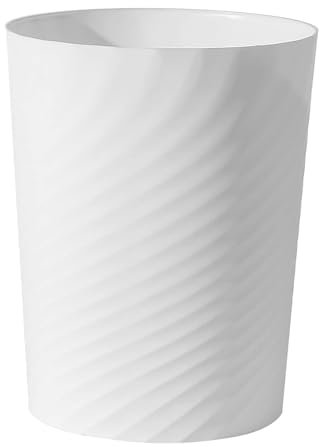 Sinoba Cestino della carta 8008 Pattumiera Cestino dei rifiuti Cestino per la carta in plastica, ideale per cameretta dei bambini, ufficio, cucina, altezza 32 cm, 12 l, colore: bianco