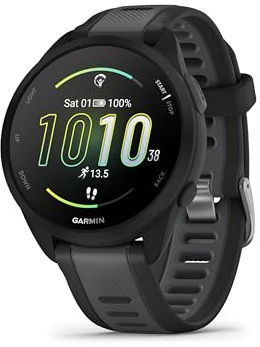 Garmin Forerunner 165 Music, Running Smartwatch, Colorful AMOLED Display, Training Metrics and Recovery Insights, Music on Your Wrist, Black (Renewed)