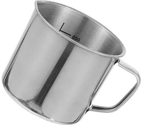 Homoyoyo Measuring Cup Beaker Stainless Steel 500ml with Graduated Scale, Rust-Proof Smooth Surface for Solids and Liquids Suitable for Industrial Settings and Laboratory Use