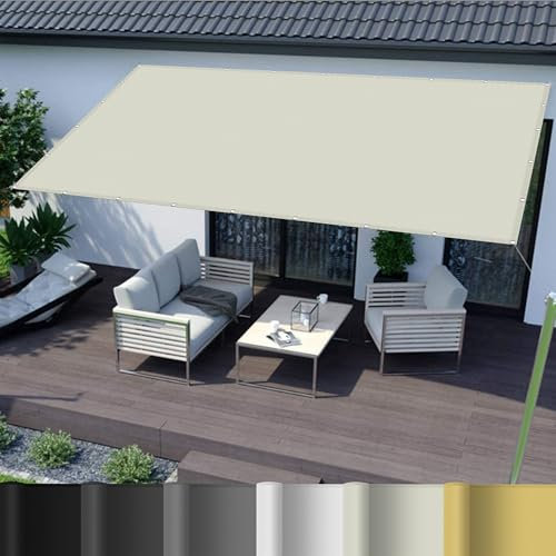 Vela Ombreggiante Quadrata 5 x 5.3 m Resistenza Allo Strappo Rete Telo Ombra Protezione Antivento e UV per Esterno, Giardino e Terrazza, Piscina, bianco