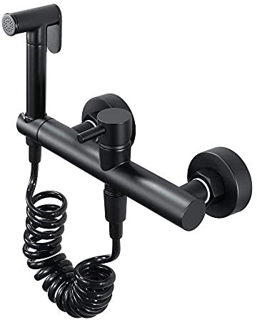 Küchenspülenarmaturen, komplett aus Bronze, an der Wand montierter Badezimmerhahn, kaltes und heißes Wasser, WC-Badewannen-Sprühanzug mit Heiß- und Kaltmischventil, Spray, Damen-Waschmaschinen-Rein