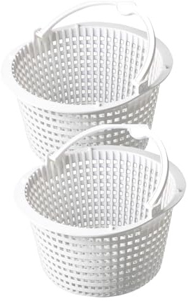 2 Pack Pool Skimmer Basket, Swimming Pool Skimmer Filter Baskets, Pond Skimmers Basket with Handle, Pond Floating Leaf Strainer, Reusable Replacement Filter Baskets Cleaning Tool