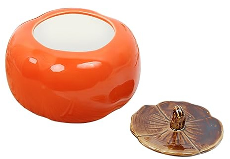 LOLIPPYY Portavelas de Cerámica Naranja para Velas Diy, Recipiente Vacío