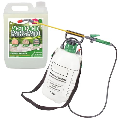STORM TRADING GROUP Garden Acetic (2.5L) & Pressure Sprayer Acid Vinegar Concentrated Outdoor Cleaner Ideal For Driveways, Patios, Garden, Cracks, Crevices, Gravel Tarmac & Stones
