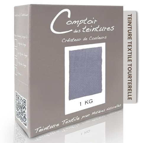 COMPTOIR DES TEINTURES – Teinture Textile – Mélange Tourterelle (pour 1kg linge) – Teintures Durables pour Draps, Serviettes et Nappes – Facile à Utiliser en Machine à Laver ou à la Main