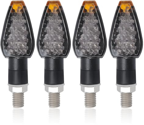 APIELE Motorrad-Blinker 4 Stück 12 V 14 LED mit E-Prüfzeichen wasserdicht Universal-Blinker für Motorrad Motorroller Quad und Cruiser